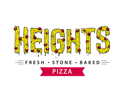 Heights Pizza Drippy logo branding drippy grime grime art identity illustration logo pizza t shirt trippy typography urban