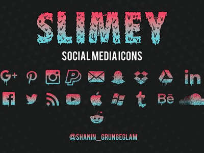 Slimey Social Media icons 90s grime art icons slimey social media urban vector web