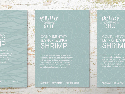 Proposed Bonefish Grill Print Identity abstract branding food identity illustration logo pattern print design restaurant typography