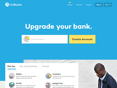 New MyBucks UI bank banking budget business fintech investment money money transfer
