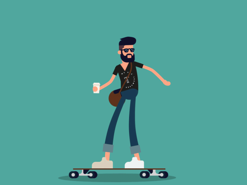 Skater animation coffee illustration skate skateboard