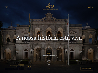 Palácio da Liberdade background blue design gold palace photo serif site website
