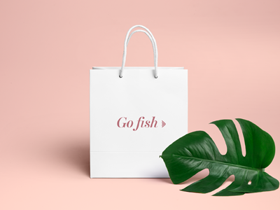 Go Fish logo design fish graphic branding design logo ecobag