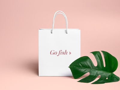 Go Fish logo design branding design ecobag fish graphic logo