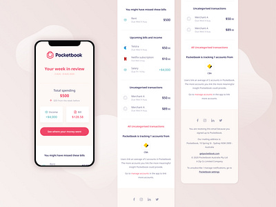 Communication Design For Pocketbook budget app email template finance app fintech keynote newsletter personalised finance app presentation template social media design