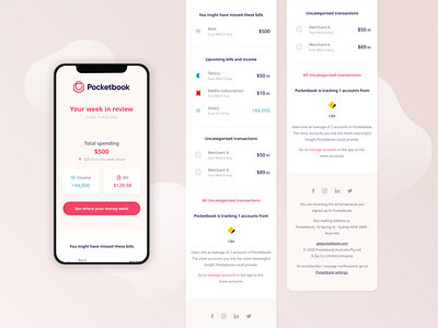 Communication Design For Pocketbook budget app email template finance app fintech keynote newsletter personalised finance app presentation template social media design