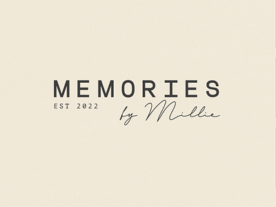 Memories by Millie brand design brand designer brand photography branding design editorial design graphic design graphic designer logo logo design photobook design photography typography