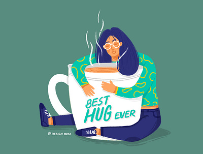 Happy Hug Day animation app design branding chai coffee design gif graphic design hug icon illustration mobile motion graphics product design sketch typography uiux valentine day vector website