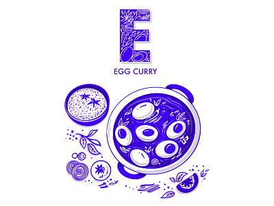 E for EGG CURRY animation application art branding design eggs flat food app food illustration graphic design handmade icon illustration illustrator lettering mobile motion graphics ui ux vector website