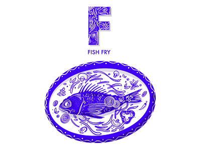 F for FISH FRY animation app app design application art branding design food and drink food app food illustration illustration illustrator lettering logo mobile motion graphics product design sketch typography vector