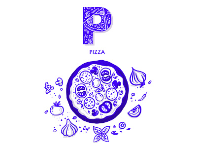 PIZZA 36daysoftype animation app design branding design doodles flat graphic icon illustration letters mobile motion graphics pizza poster art typography ui design vector website
