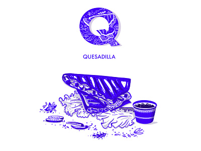 QUESADILLA 36daysoftype adobe animation app app design branding design flat design food icon illustration logo mexican food motion graphics typography vector