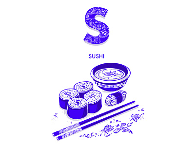 SUSHI animation branding calligraphy design digital art drawing flat design food and drink food illustration foodie graphic design icon illustration logo mobile motion graphics sushi typography vector