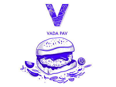 VADA PAV 36daysoftype adobe animation app artwork branding design flat design food and drink food illustration icon illustration illustrator logo motion graphics mumbai product design typography vector