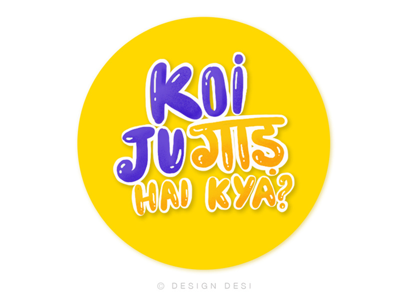 Koi Jugad Hai Kya lettering identity ios 2d animation animal uiux graphic design procreate calligraphy typography mobile icon logo flat branding vector motion graphics illustration design