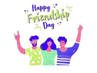 Happy Friendship Day adobe illustrator animation artwork design flat friendship graphic design icon illustration illustrator ios love minimal mobile motion graphics typography uiux vector web website