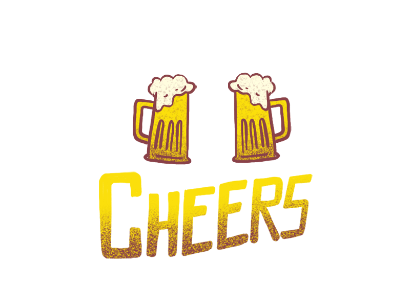 Cheers animation app branding celebration cheerful design friday gif animation happy hour illustration lettering logo love mobile motion graphics party sketch typeface vector website