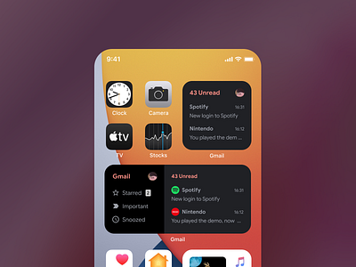 Gmail iOS14 Widget Mockup