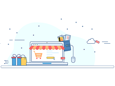 shopping online illustrator illustrator