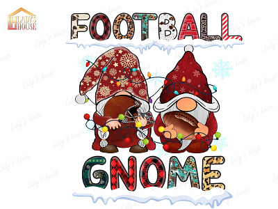 Football Gnome Christmas Sublimation, Christmas Png deer png