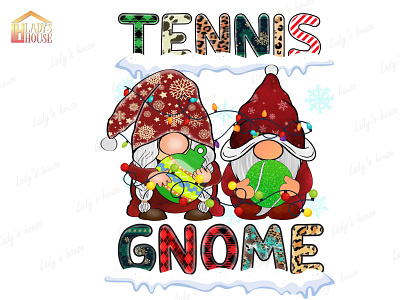 Tennis Gnome Christmas Sublimation, Christmas Png deer png