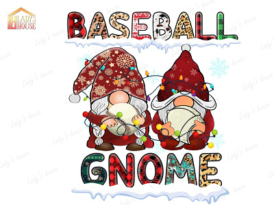 Baseball Gnome Christmas Sublimation, Christmas Png deer png