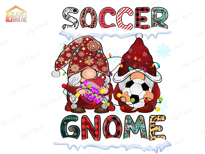 Soccer Gnome Christmas Sublimation, Christmas Png deer png