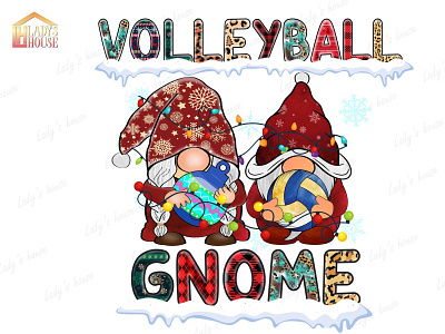 Volleyball Gnome Christmas Sublimation, Christmas Png deer png