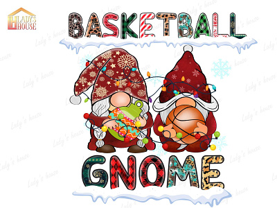 Basketball Gnome Christmas Sublimation, Christmas Png deer png