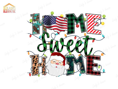 Christmas Home Sweet Home Sublimation, Christmas Png