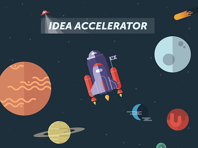 Idea Accelerator: Space astroid idea moon night planet rocket space
