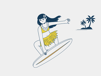 It's a Small World beach girl happy hawaii illustration kids summer surf vector world