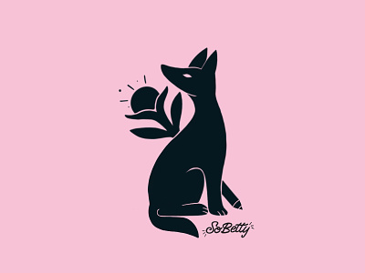 SoBetty black creativity design dog happy icon illustration negative space pink pinky symbol