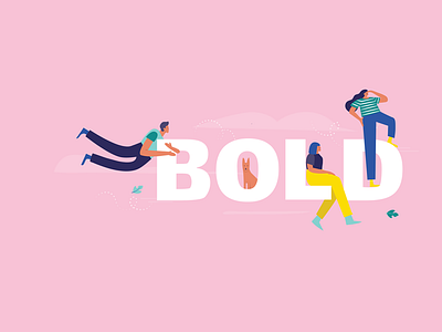 Bold bold branding design illustration pink studio vector web banner work