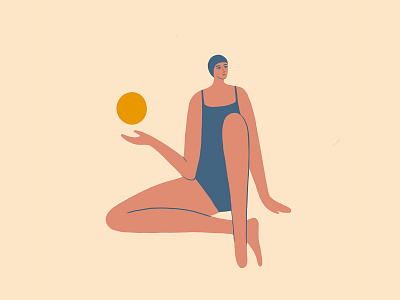 Beach Swimmer beach character design fun girl summer sun swim