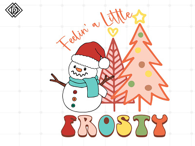 Feelin' A Little Frosty SVG Cricut| Christmas Clipart christmas night