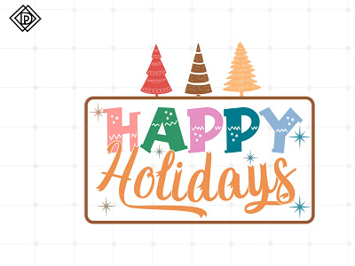 Retro Happy Holidays SVG File, Christmas Png reindeer png