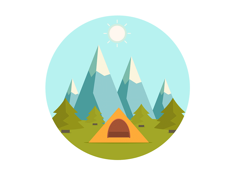 Lets go camping after effects animation design flat gif illustrator photoshop