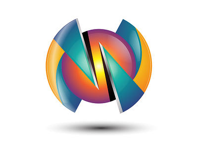 N logo - 3d sphere logo