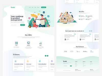 Trekt. Landing Page Design. ✨ 3d animation app art branding clean design flat graphic design illustration logo logo design minimal motion graphics typography ui ux vector web website