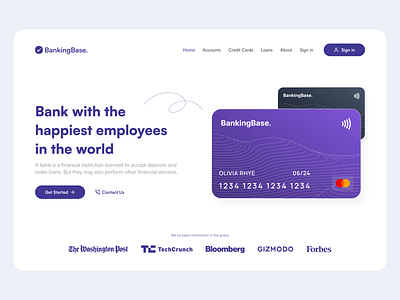 BankingBase. Header Seciton! 3d animation app art branding design flat graphic design icon illustration illustrator logo minimal motion graphics typography ui ux vector web website