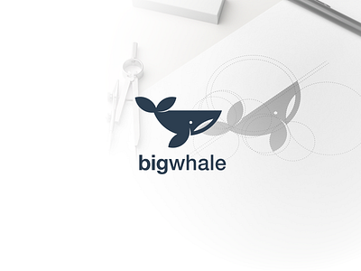 Bid Whale bigwhale circle icon line lineart logo vector