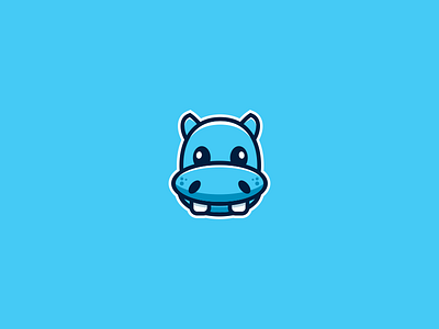 Hippo animal design icon logo