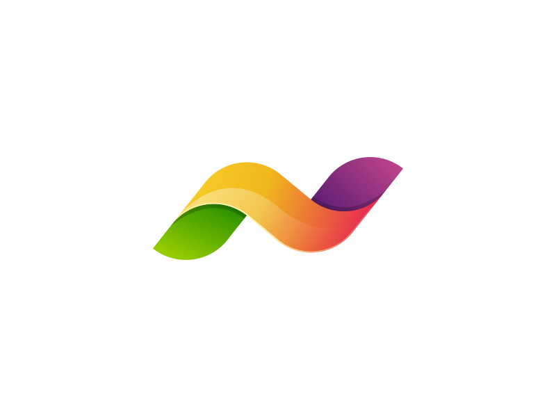 Letter N rainbow color by utak atik on Dribbble