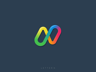 Letter N concept color full color latter latter n rainbow vector