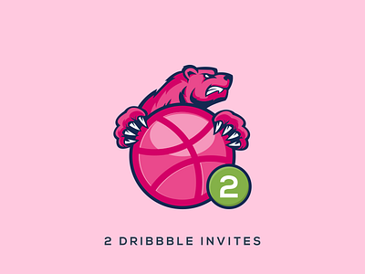 2 Dribbble Invite debut dribbble dribbble invite invite logo short