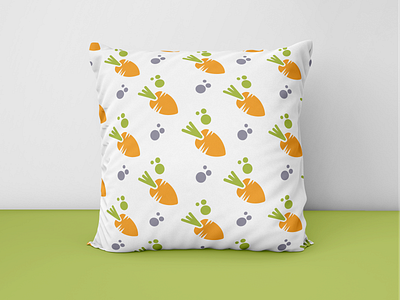 cute carrot seamless pattern, seamless pattern sample on pillows branding carrot design designer dribbble icon illustration pattern seamless seamlesspattern