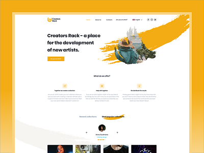 Creators Rack - Homepage design and Logo redesign artists branding design icon logo minimal typography ui ux webdesign website