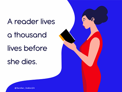 A Reader Lives Illustration Design
