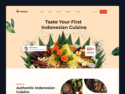 Tellhelsa Web Design advertising app design food store graphic design indonesian food landing page restaurant typography ui design web design website